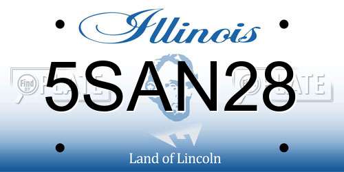 5SAN28 Illinois License Plate