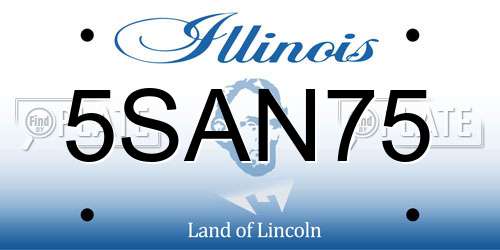 5SAN75 Illinois License Plate