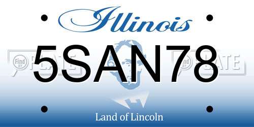 5SAN78 Illinois License Plate