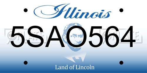 5SAO564 Illinois License Plate