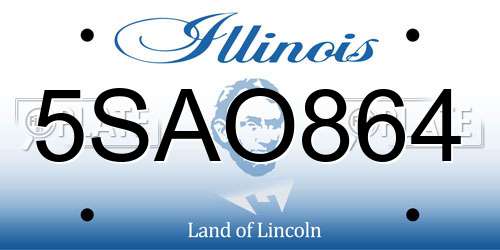5SAO864 Illinois License Plate