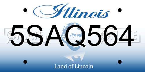 5SAQ564 Illinois License Plate