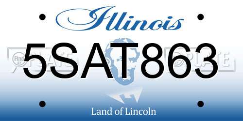 5SAT863 Illinois License Plate