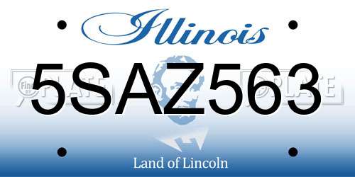 5SAZ563 Illinois License Plate