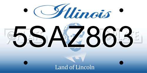 5SAZ863 Illinois License Plate