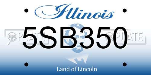 5SB350 Illinois License Plate