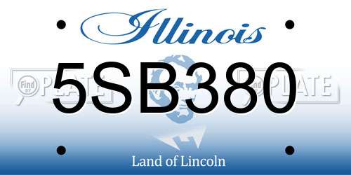 5SB380 Illinois License Plate
