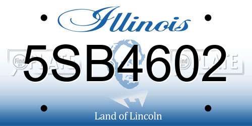 5SB4602 Illinois License Plate