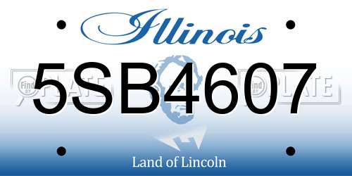 5SB4607 Illinois License Plate