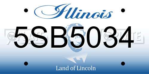 5SB5034 Illinois License Plate