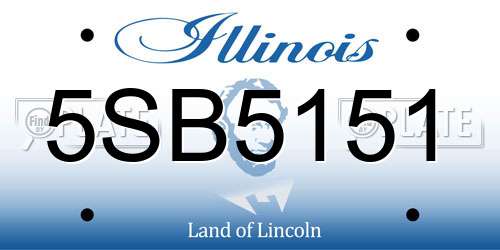 5SB5151 Illinois License Plate
