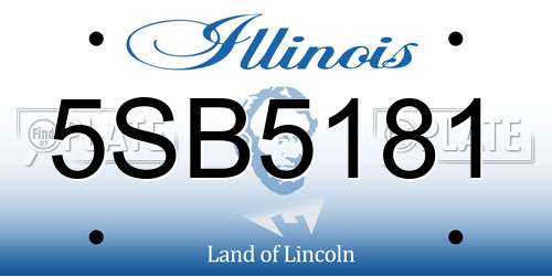 5SB5181 Illinois License Plate