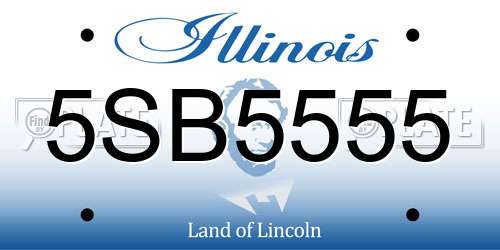 5SB5555 Illinois License Plate