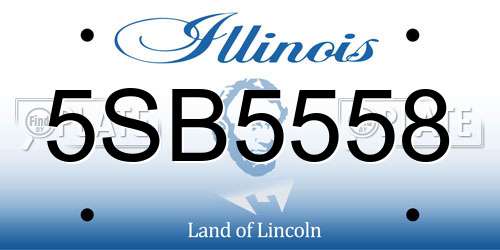5SB5558 Illinois License Plate