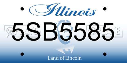5SB5585 Illinois License Plate