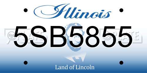 5SB5855 Illinois License Plate
