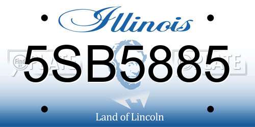 5SB5885 Illinois License Plate