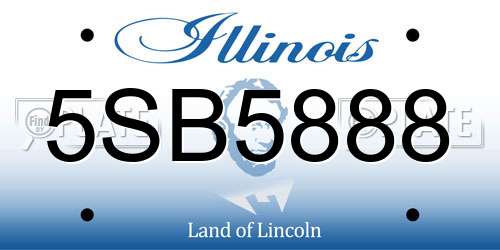 5SB5888 Illinois License Plate
