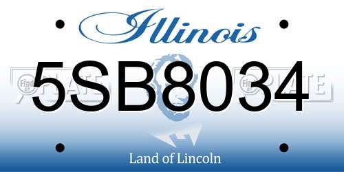 5SB8034 Illinois License Plate