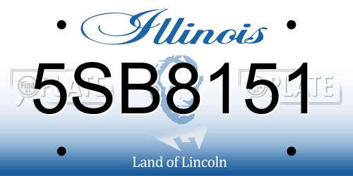 5SB8151 Illinois License Plate