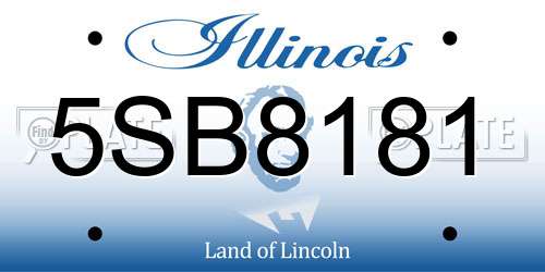 5SB8181 Illinois License Plate