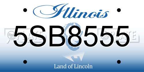 5SB8555 Illinois License Plate