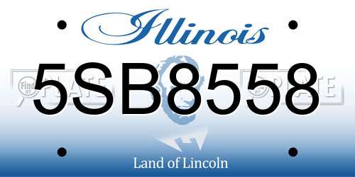 5SB8558 Illinois License Plate