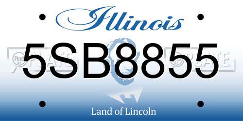 5SB8855 Illinois License Plate