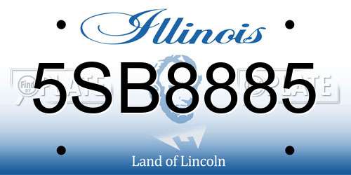 5SB8885 Illinois License Plate