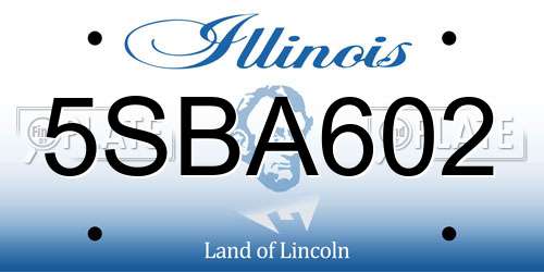 5SBA602 Illinois License Plate