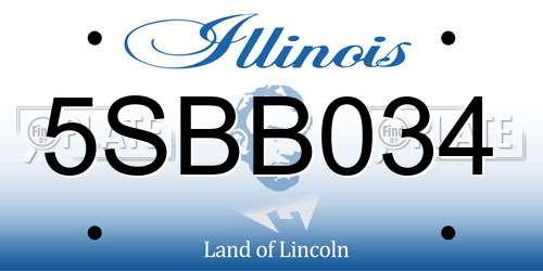 5SBB034 Illinois License Plate
