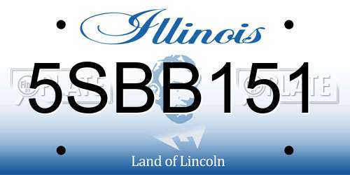 5SBB151 Illinois License Plate