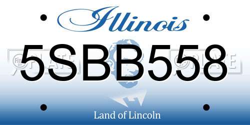 5SBB558 Illinois License Plate