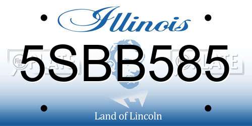 5SBB585 Illinois License Plate