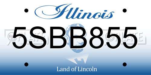 5SBB855 Illinois License Plate
