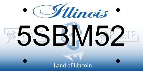5SBM52 Illinois License Plate