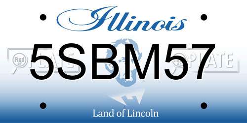 5SBM57 Illinois License Plate