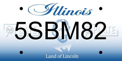 5SBM82 Illinois License Plate