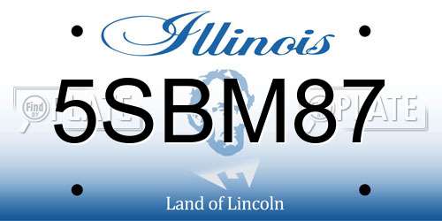 5SBM87 Illinois License Plate