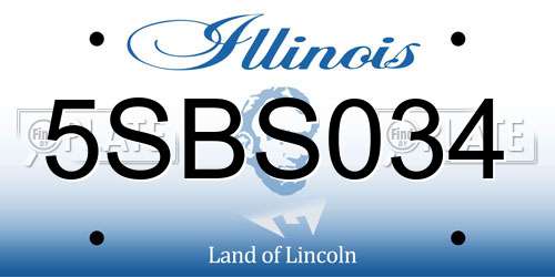 5SBS034 Illinois License Plate