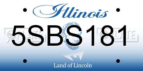 5SBS181 Illinois License Plate