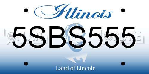 5SBS555 Illinois License Plate