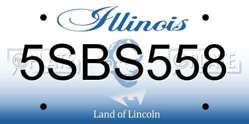 5SBS558 Illinois License Plate