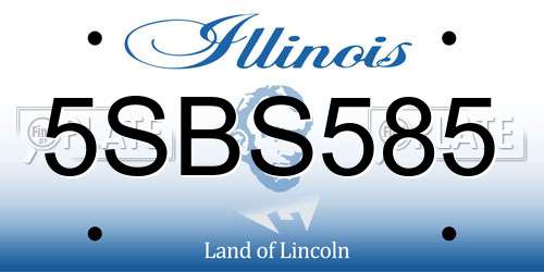 5SBS585 Illinois License Plate
