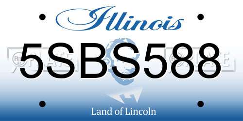 5SBS588 Illinois License Plate
