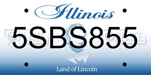 5SBS855 Illinois License Plate