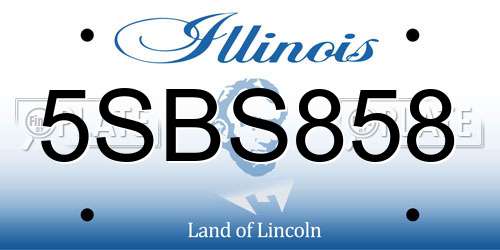 5SBS858 Illinois License Plate