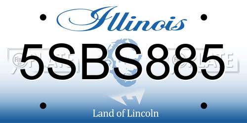 5SBS885 Illinois License Plate