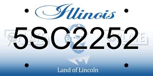 5SC2252 Illinois License Plate