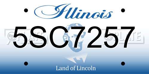 5SC7257 Illinois License Plate